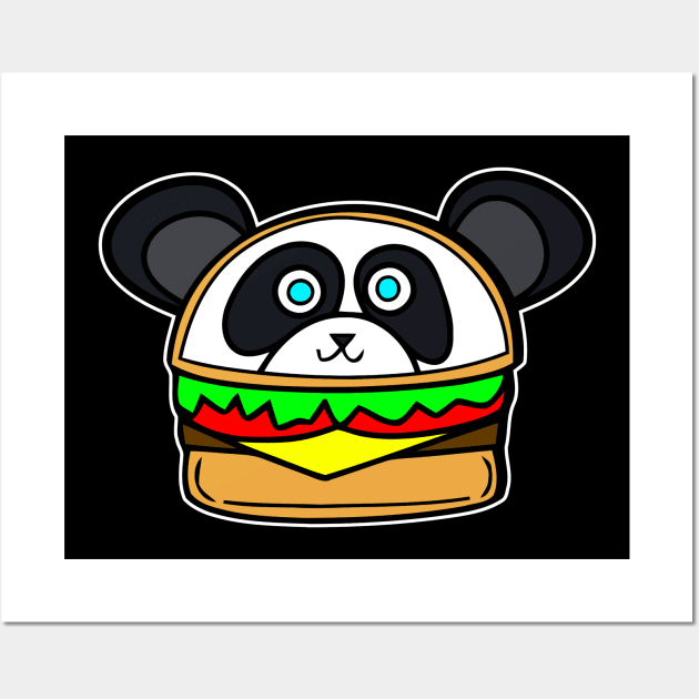 Panda Bear Cheeseburger Wall Art by MaystarUniverse